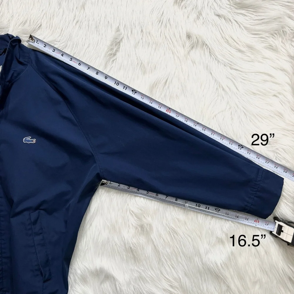 SOLD-Izod Jacket, Mens Navy Blue Alligator Logo Zip Up  Lightweight Jacket - Picture 9 of 9